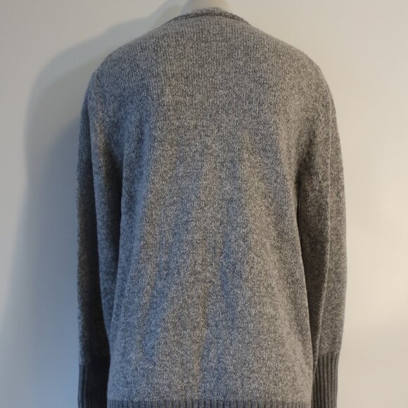 Womens Amina Rubinacci Marled Gray Cotton Blend Knit Cardigan Sweater 46 US/8-10 - Picture 9 of 16